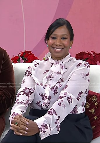 Nicole Avant's pink floral blouse on Today