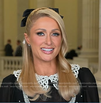 Paris Hilton's black embellished dress on Good Morning America