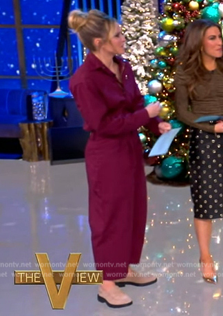 Sara's burgundy jumpsuit on The View