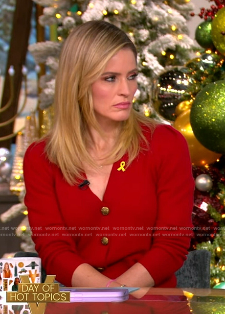 Sara's red cardigan on The View