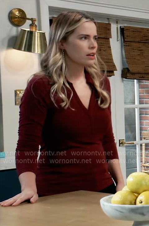Sasha's red polo top on General Hospital