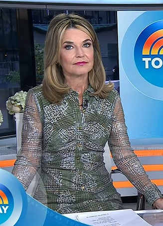 Savannah's green plaid shirtdress on Today