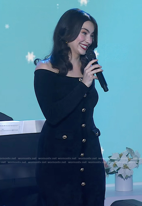 Stella Cole's black button front dress on Today