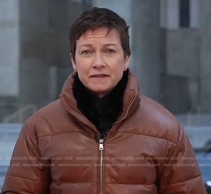 Stephanie's brown puffer jacket on Today