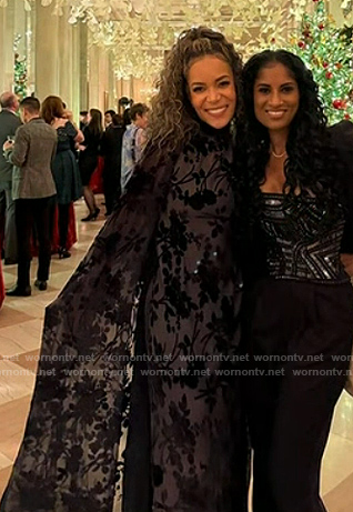 Sunny's black lace maxi dress on The View