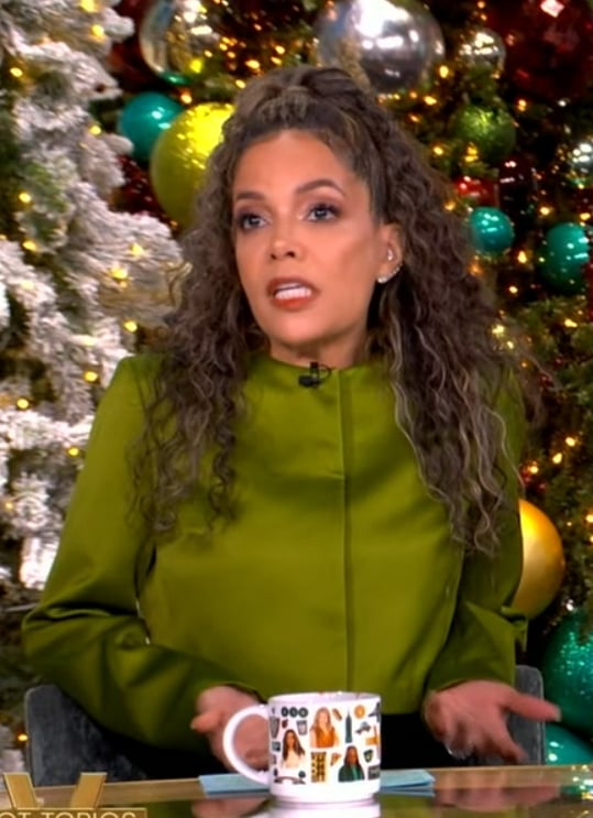 Sunny's green satin crop jacket on The View