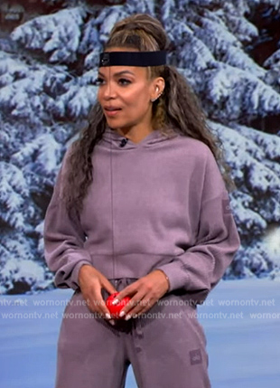 Sunny's lavender hoodie and sweatpants on The View