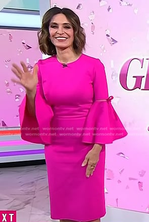 Suzy Welch's pink bell sleeve dress on Today