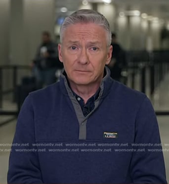 Tom Costello's navy sweatshirt on Today