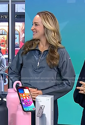 Jacqueline Andriako's grey half-zip jacket on Today