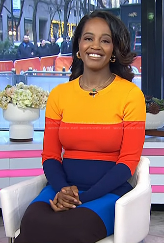 Yasmine Cheyenne's colorblock stretch dress on Today