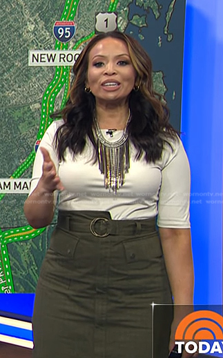 Adelle's green belted skirt on Today