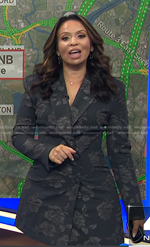 Adelle's grey floral blazer dress on Today