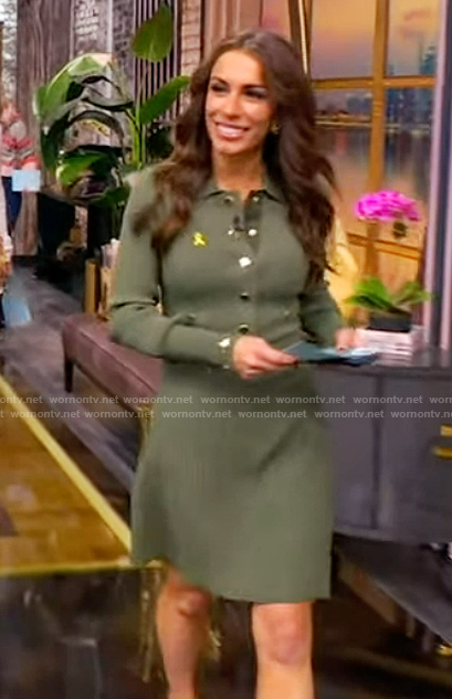 Alyssa's green ribbed dress on The View