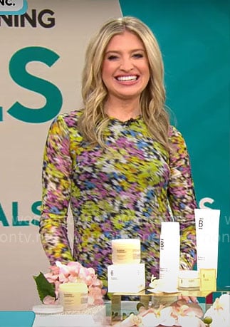 Ashley Bellman's floral mesh dress on CBS Mornings