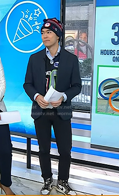 Brian Cheung's grey colorblock high-top sneakers on Today