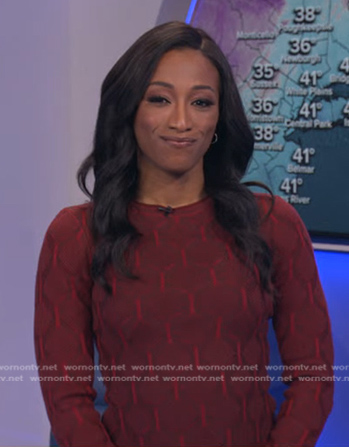 Brittany's red geometric print dress on Good Morning America