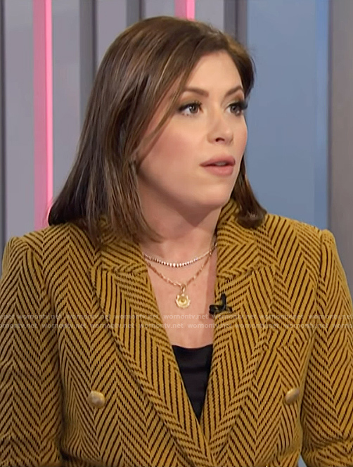 Chloe Melas's yellow chevron blazer on NBC News Daily