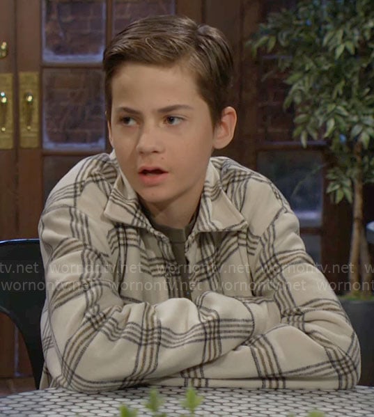 Connor's plaid shirt jacket on The Young and the Restless