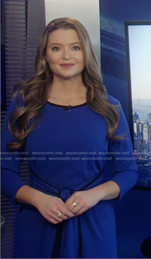 Dani's blue tie front dress on Good Morning America