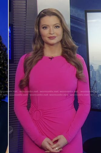 Dani's pink ring waist detail dress on Good Morning America