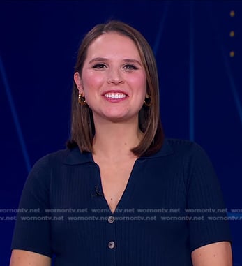 Elisabeth's navy ribbed maternity polo dress on Good Morning America