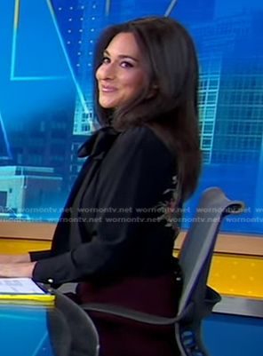 Erielle's black back print blouse on Good Morning America