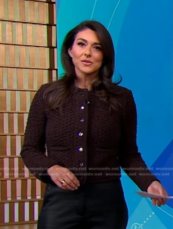 Erielle's brown knit cardigan jacket on Good Morning America