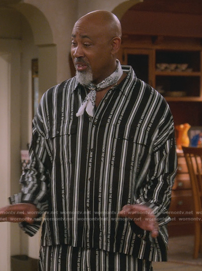 Frank's black striped shirt on The Upshaws