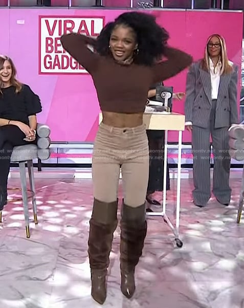 Jas Minnie's brown boots on Today