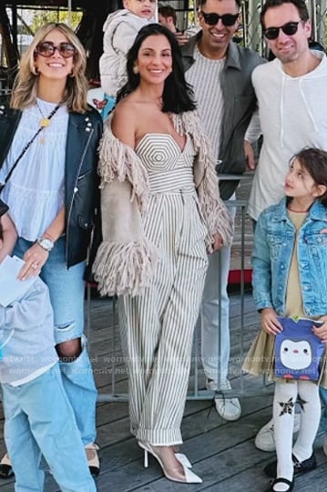 Jessel's strapless striped top and pants on The Real Housewives of New York City