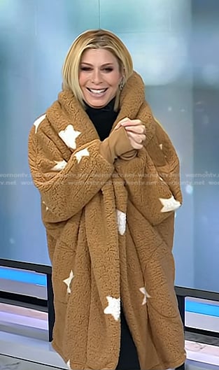 Jill's brown star print teddy jacket on Today