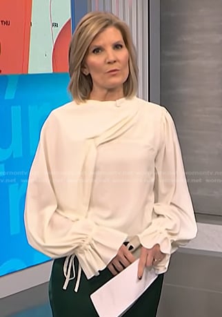 Kate's white draped blouse on NBC News Daily