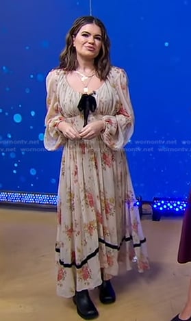 Kathy Buccio's beige floral dress on Good Morning America