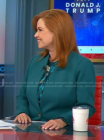Kelly O’Donnell's teal blue floral blouse and blazer on Today