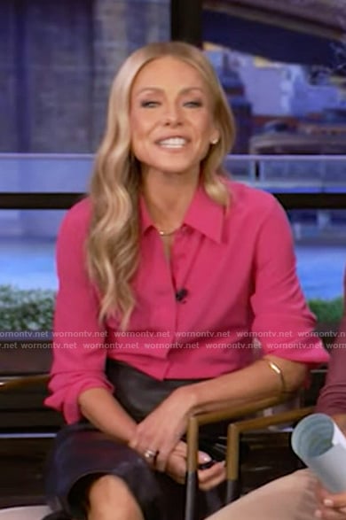 Kelly's pink blouse on Live with Kelly and Mark