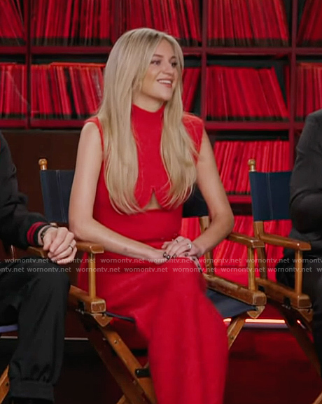 Kelsea Ballerini's red cutout dress on Access Hollywood