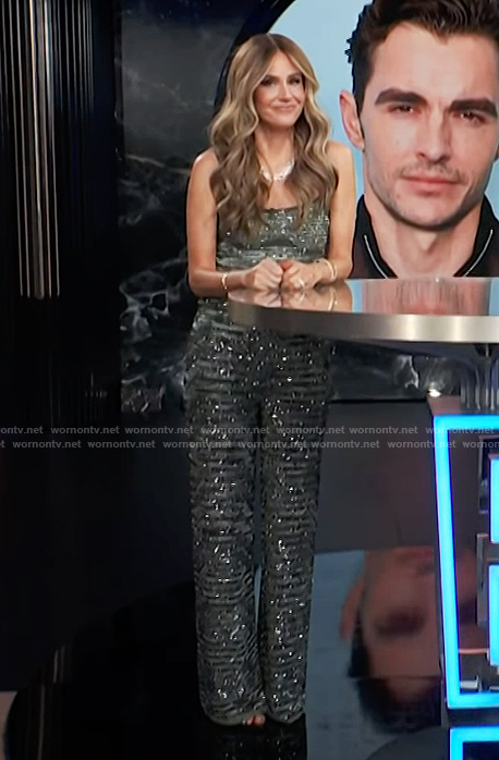 Keltie's embellished tank and pants on E! News