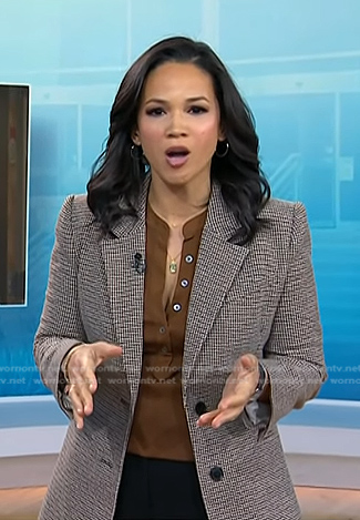 Laura's brown top and houndstooth blazer on Today