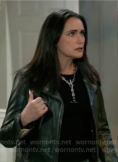 Lois's leather jacket with embroidered stars on General Hospital