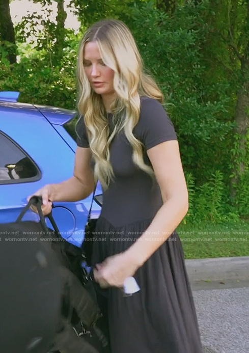 Molly's black short sleeve dress on Southern Charm