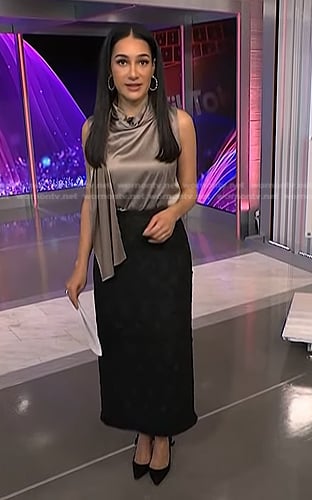 Morgan's black lace pencil skirt on NBC News Daily