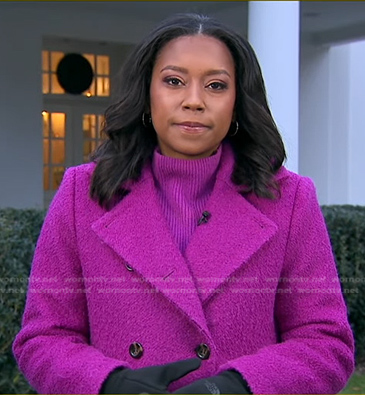 Rachel's purple coat on Good Morning America