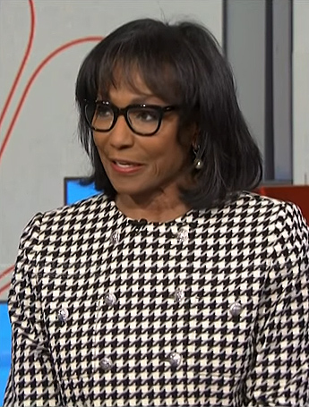 Rehema Ellis's houndstooth jacket on NBC News Daily