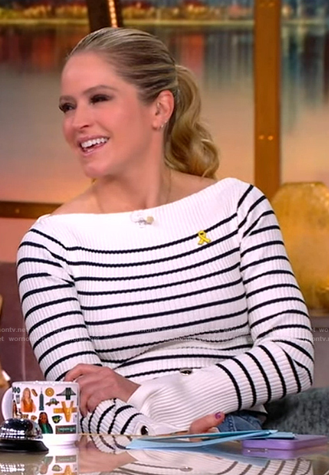 Sara's white striped top on The View