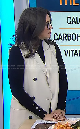 Savannah's black button sleeve turtleneck on Today