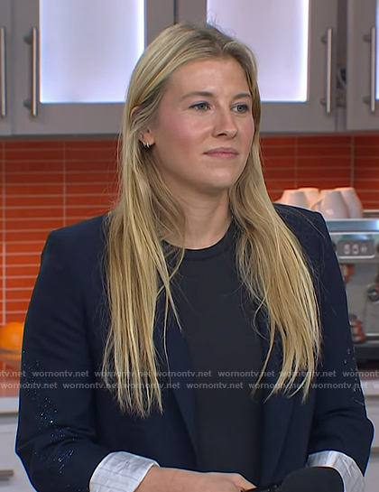 Sawyer Robbins' navy embellished blazer on Today