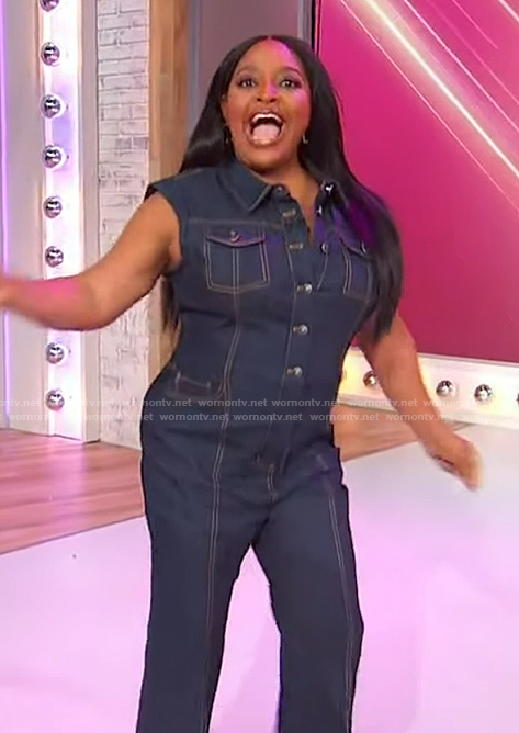 Sherri's denim jumpsuit on Sherri