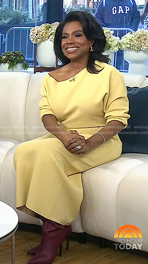 Sheryl Lee Ralph's yellow off-shoulder knit dress on Today