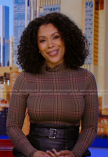 Shirleen's brown plaid top on Good Morning America